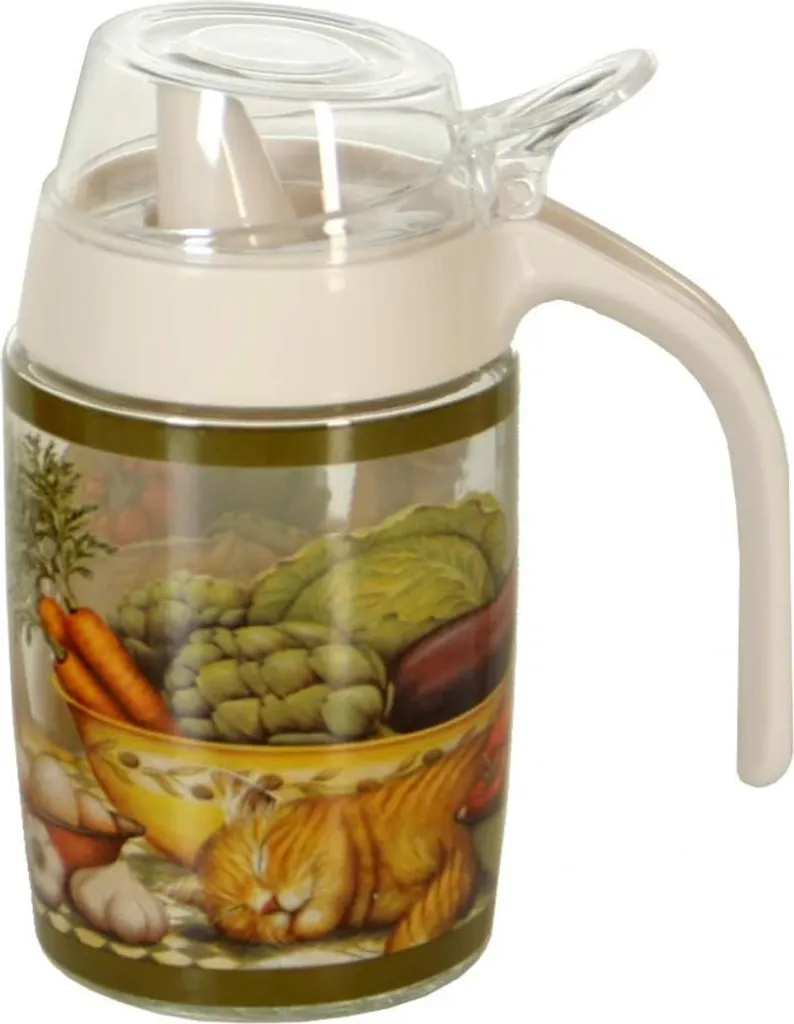 Burette à huile en verre 250 ml avec décor intérieur - Collection Art