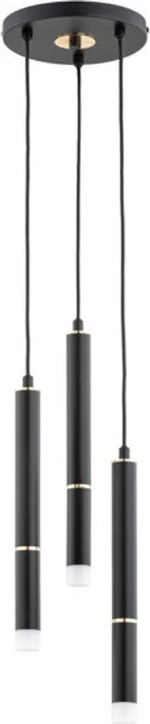 Lustre suspension 3 lampes tubes noirs DERSO pour salon moderne G9