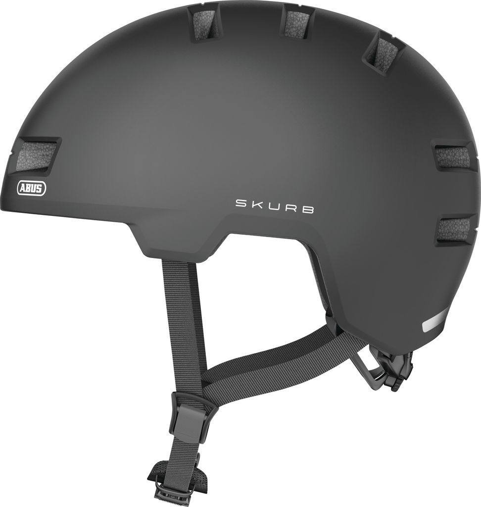 ABUS Stadthelm Skurb - Robuster Fahrradhelm für den Alltag, beim Skaten, BMX-Fahren oder Longboarden - Dunkelgrau Matt, Größe M (55-59 cm)