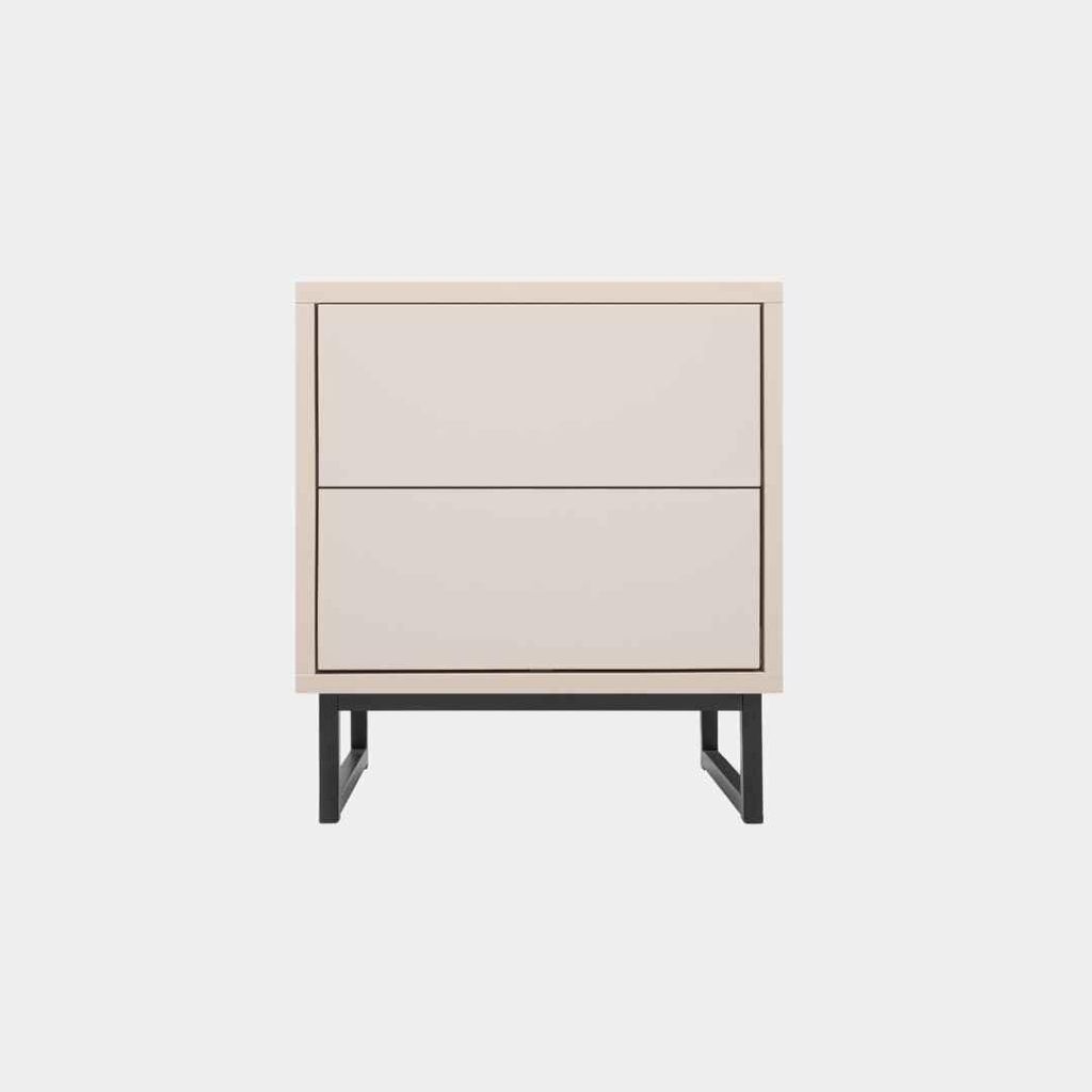 Masseno Nachttisch AZIR Nachtschrank Beistelltisch für Schlafzimmer 43 x 48,5 x 34 cm Beige