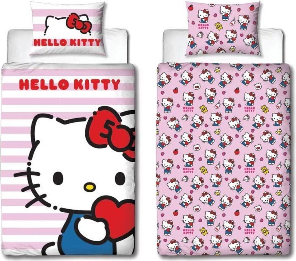 Bettbezug-Set Hello Kitty 25 x 5 x 30 cm Rosa Double size 2 Stücke