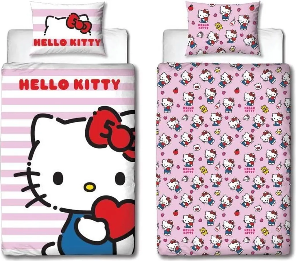 Décoration de chambre Hello Kitty Parure de couette Rose 2 personnes 240