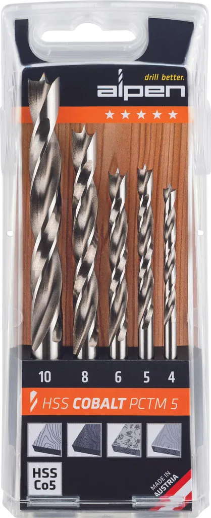 Alps HSS-Cobalto PCTM 5 Pezzi: Set Punte Professionali per Inox