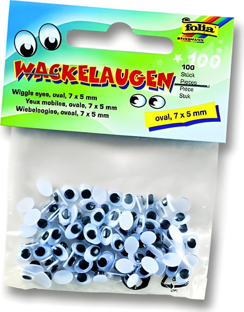 folia Yeux vacillants blanc ovale 100 pcs. Image du produit 