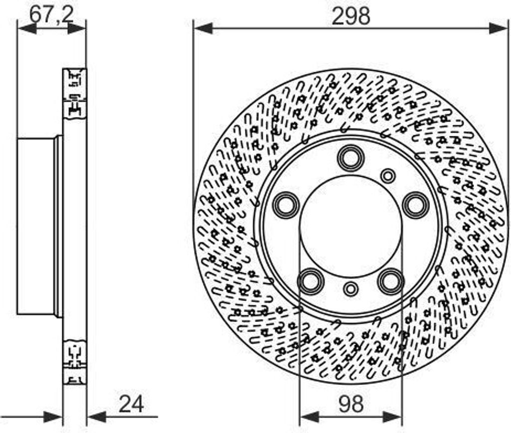 BOSCH 0 986 479 674 - OE 987 351 401 01 Bremsscheibe für Boxster (987), Cayman (987)