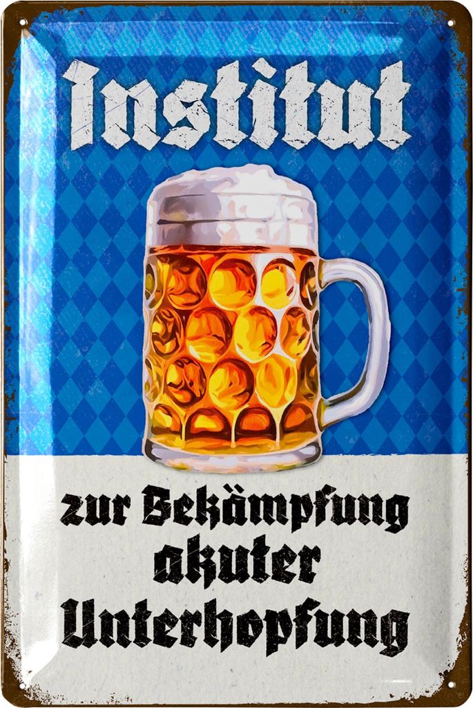 LANOLU Blechschilder retro Bier Bar Deko, Metallschilder mit Spruch für Partyraum, Küche, Bardeko, Cocktail Schild als Geschenk 20x30cm