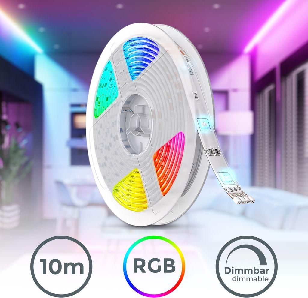 B.K.Licht I Striscia LED RGBIC 10 m I Sensore musicale I Immagine del prodotto 