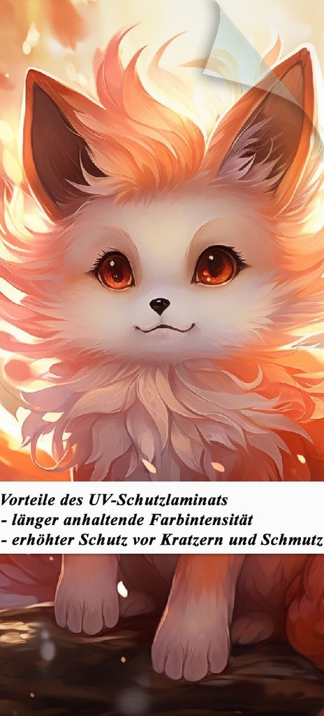 Wallario selbstklebende Türtapete 93 x 205 cm mit Schutzlaminat - Leuchtender Feuerfuchs