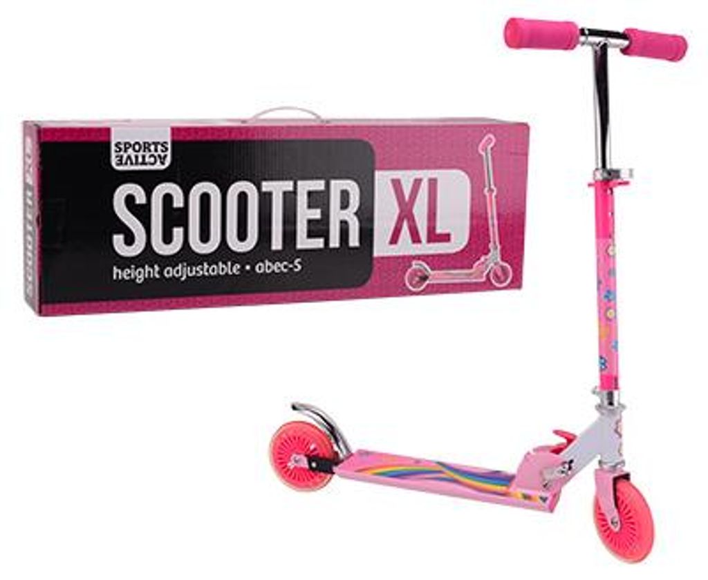 Johntoy Kinderroller Sports Active City Scooter rosa Mädchen höhenverstellbar