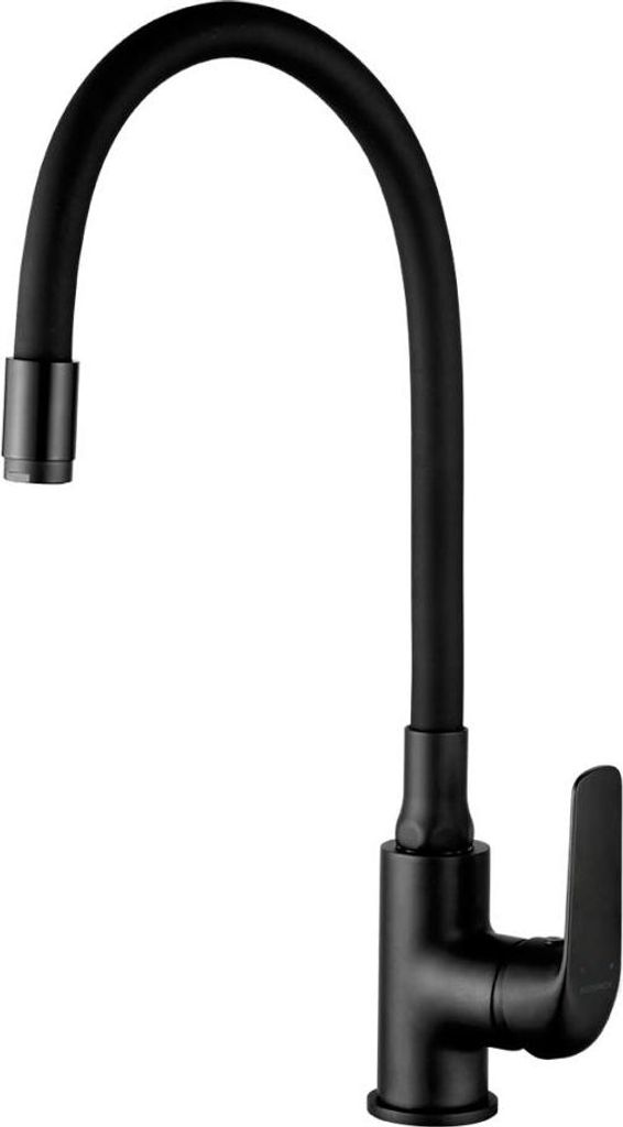 Küchenarmatur mit flexiblem Auslauf, Schwarz ELZA