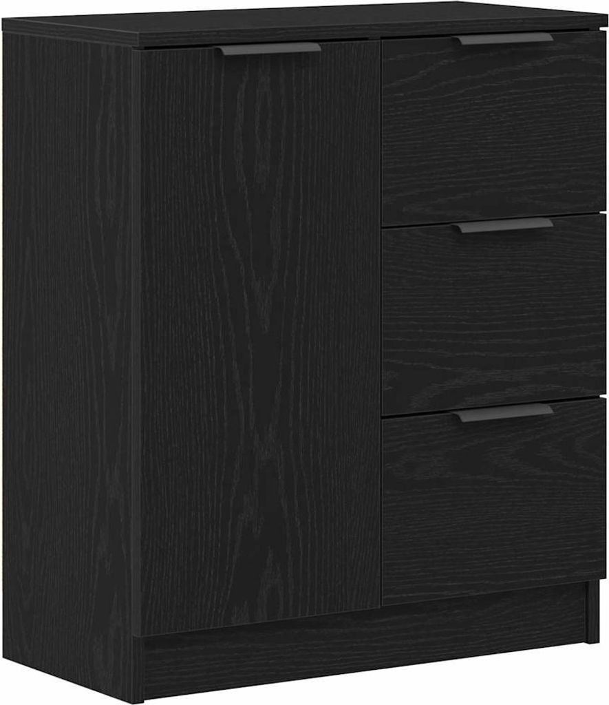 Sideboard Schwarz Eichen-Optik 60 x 30 x 70 cm Holzwerkstoff
