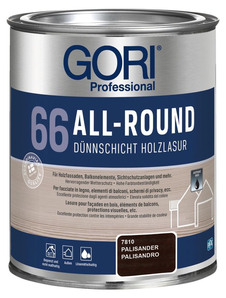0,75L Gori 66 Allroundlasur 7810 Palisander Holzschutz Produktbild 