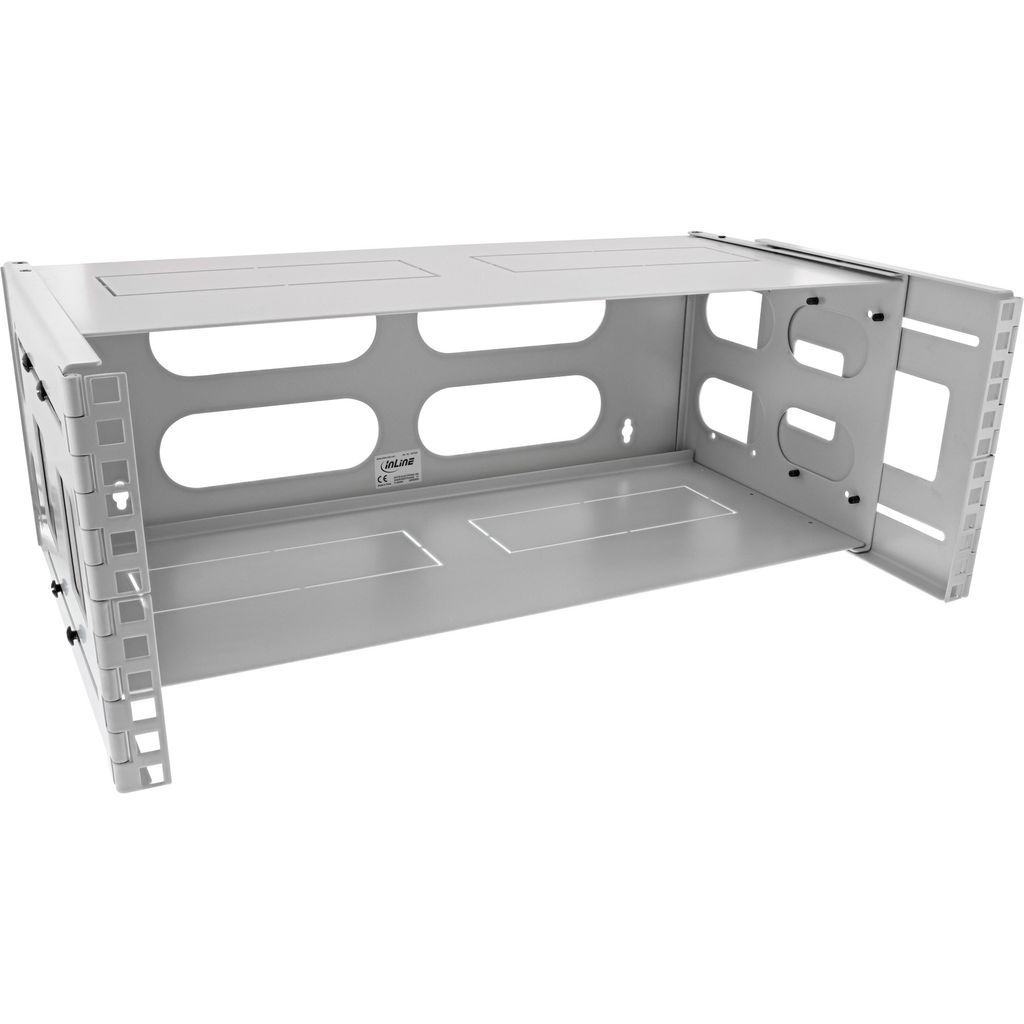 InLine 19" Rack zur Wandmontage, 4HE, 24-40cm Tiefe, mit Abdeckung, grau