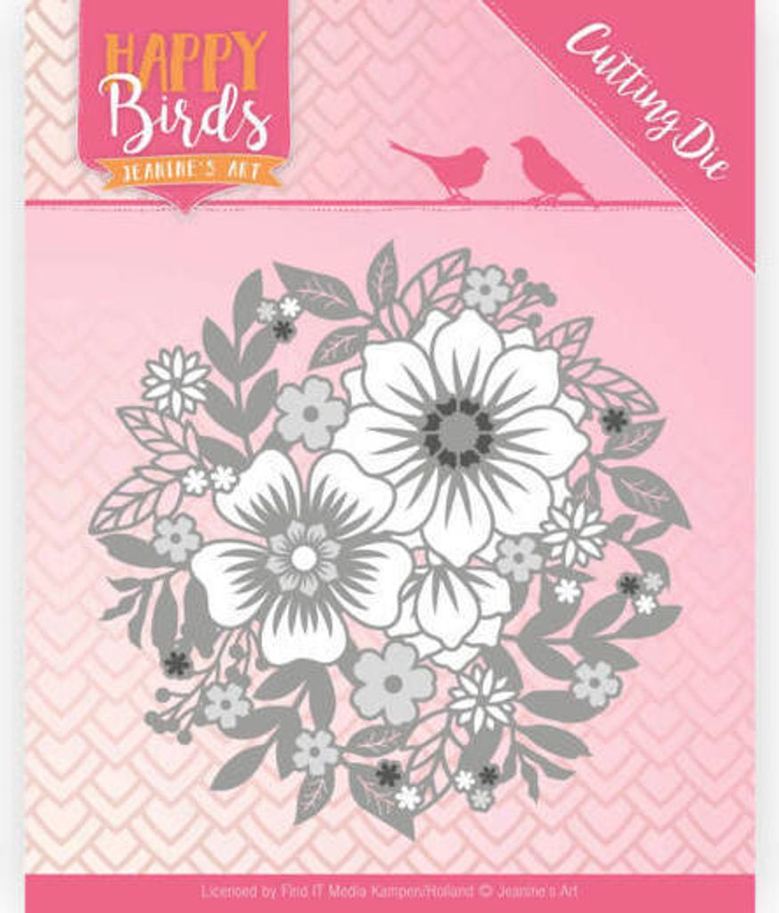 Stanzschablone - Jeanines Art - Happy Birds - Blumen Kreis Kranz