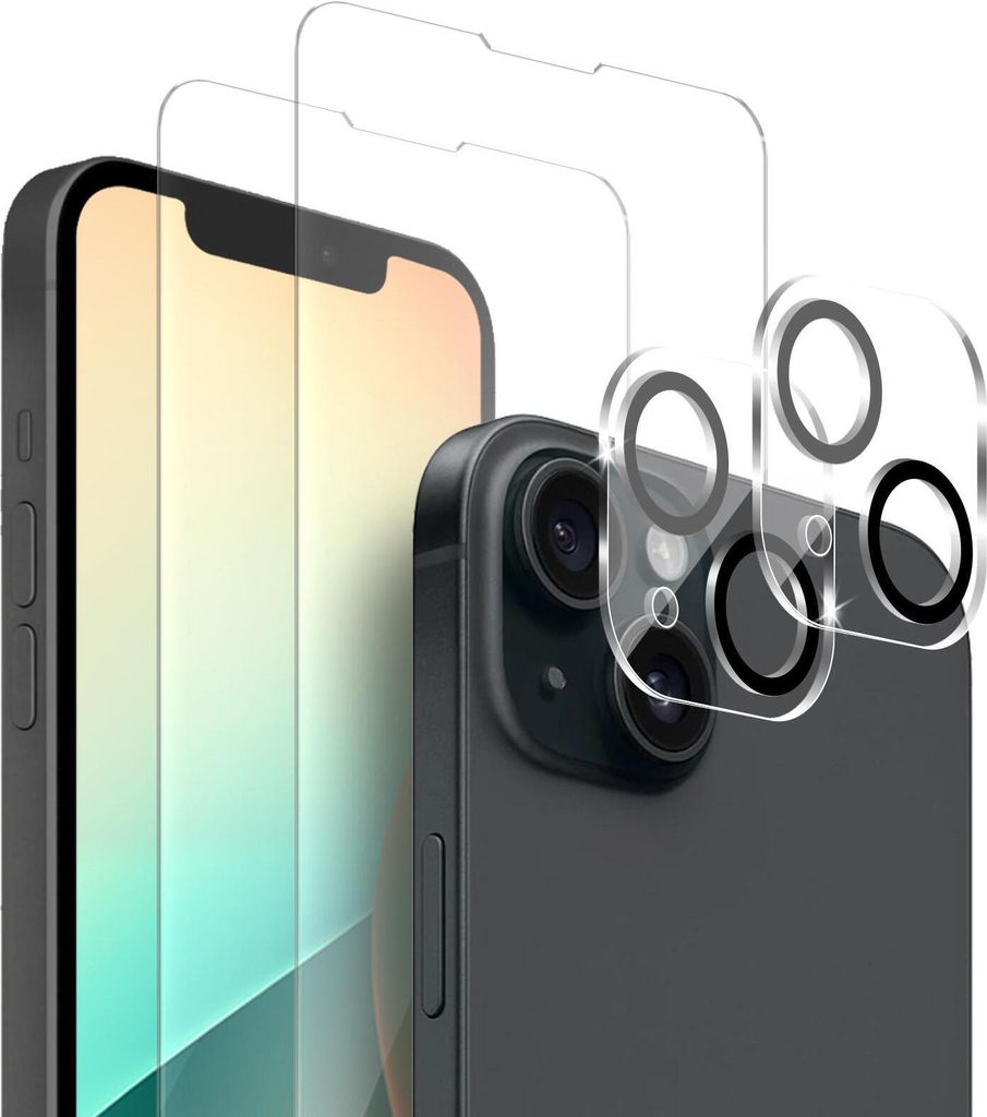 2x Display + Kamera Glas für Apple iPhone 14 Panzerfolie Displayglas Kameraglas 9H Schutzglas
