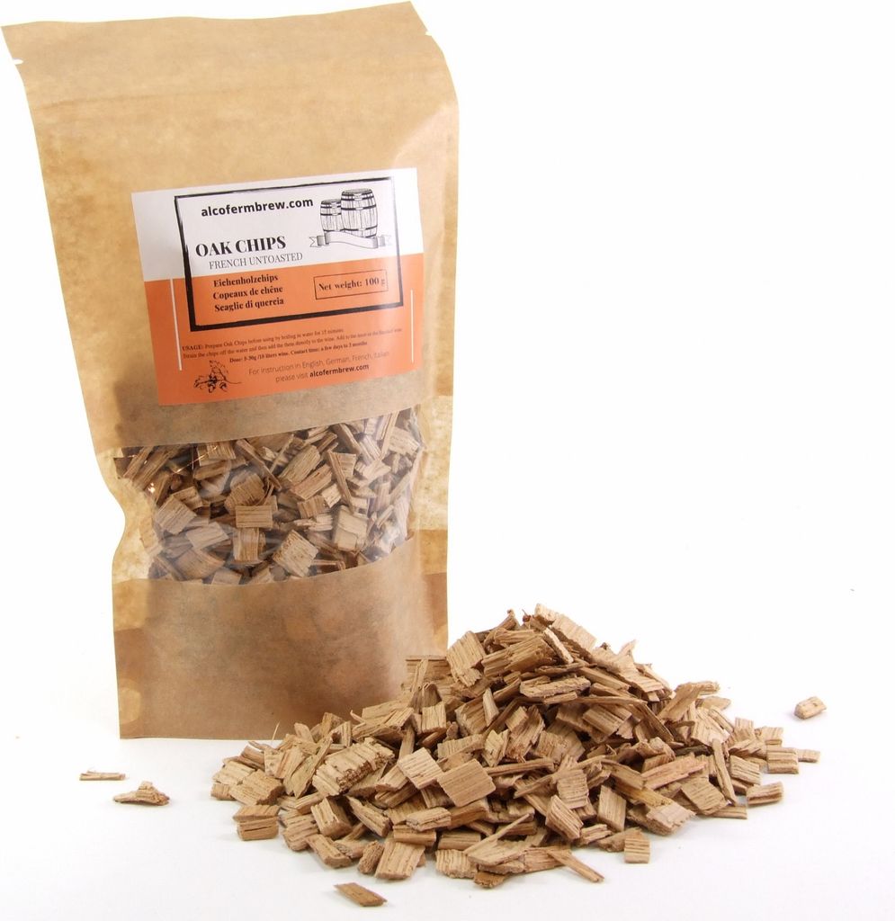 Eichenholzchips Französisch - ungetoastet 100g, Eichenholz Chips Holzspäne Eichenholzspäne