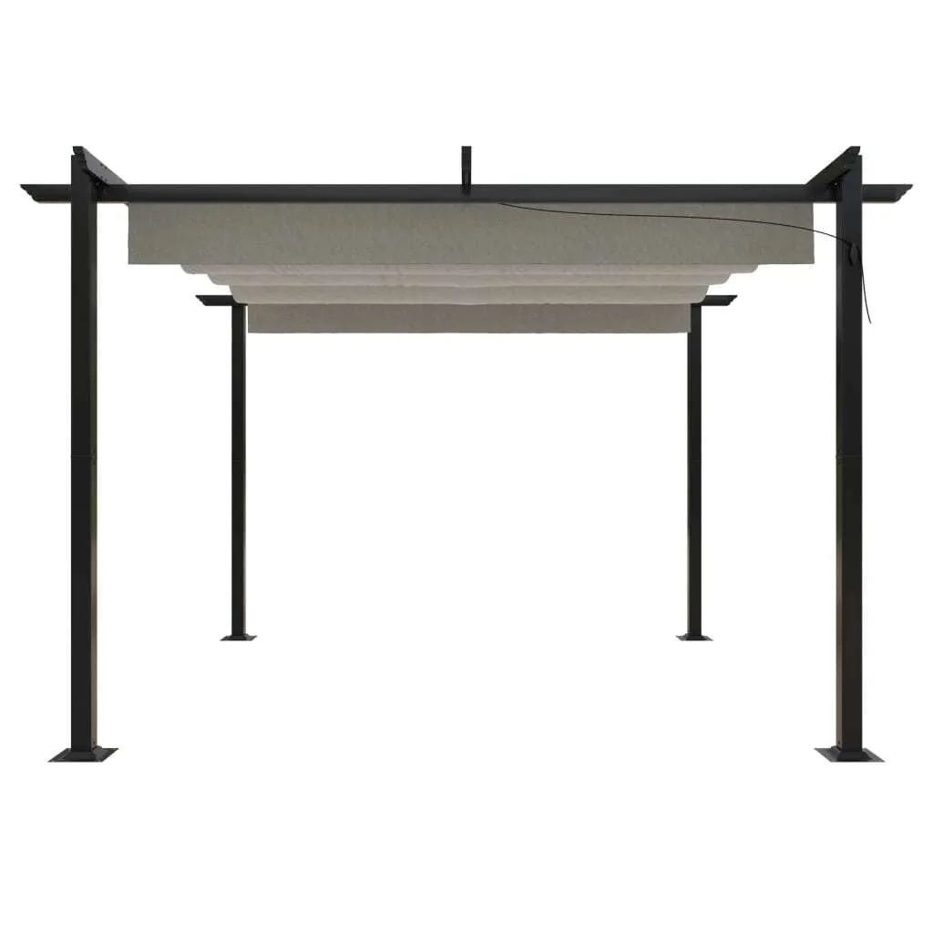 Pavillon Toit Extensible 3x3 m Crème, Tonnelle Acier Stable - 4