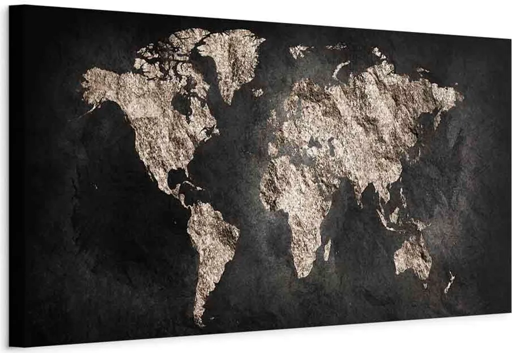 Quadro Mappamondo 150x50 murando - Tela di Qualità Già Intelaiata