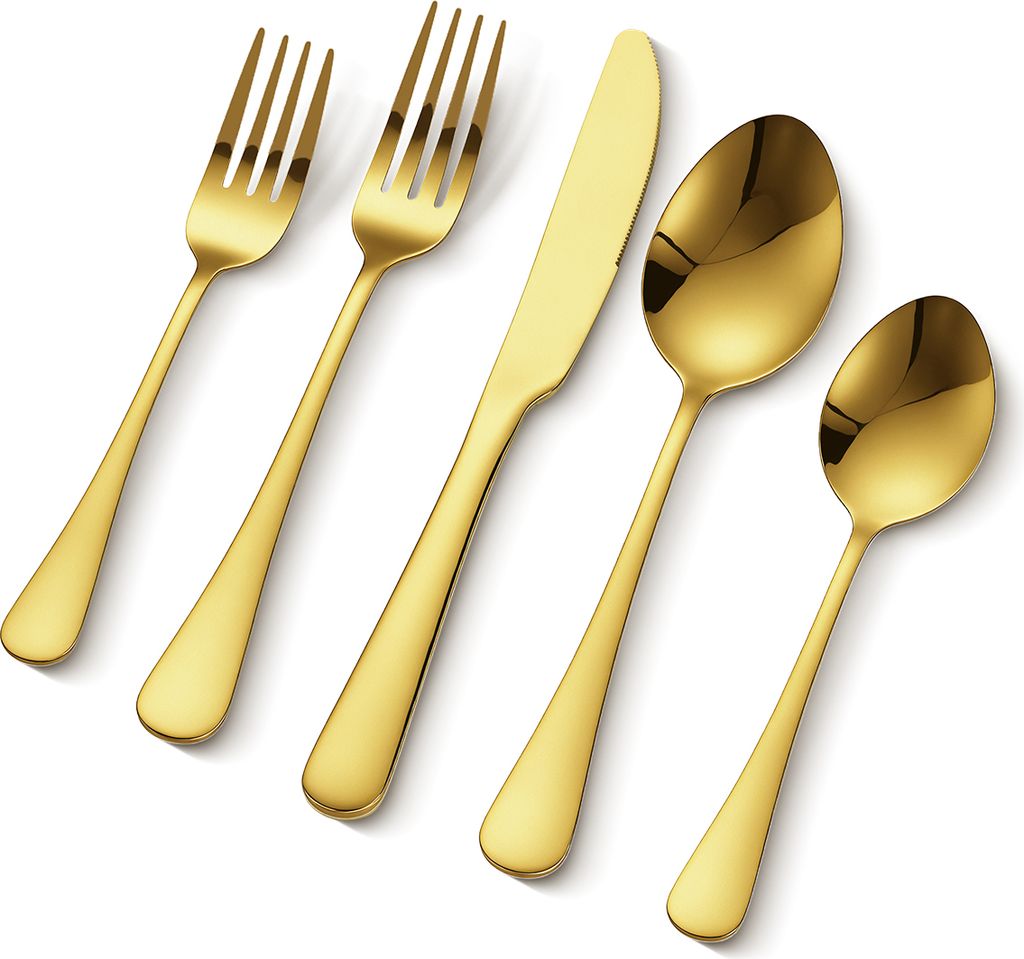 VEVOR 60 tlg. Besteckset in Gold aus lebensmittelechtem Produktbild 