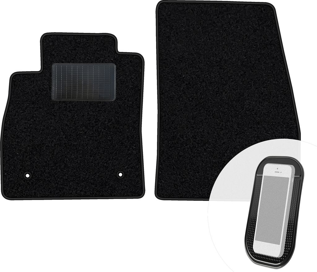 moto-MOLTICO Vorne Fußmatten Auto Velours Autoteppiche Schwarz Automatten Set 2-teilig passend für Ford Connect II 2013-2018
