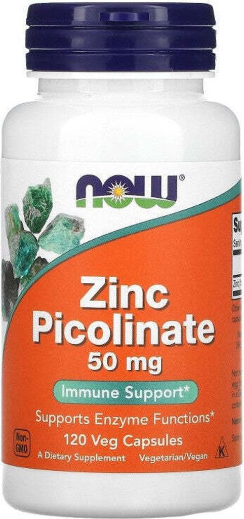 Zinkpicolinat 50 mg 120 pflanzliche Kapseln Now Foods Produktbild 