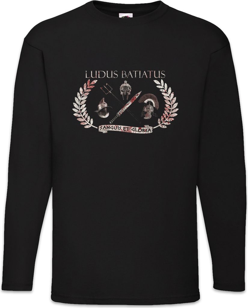Urban Backwoods Ludus Batiatus Spartacus, Langarm T-Shirt, Farbe: Schwarz, Größe: 2XL