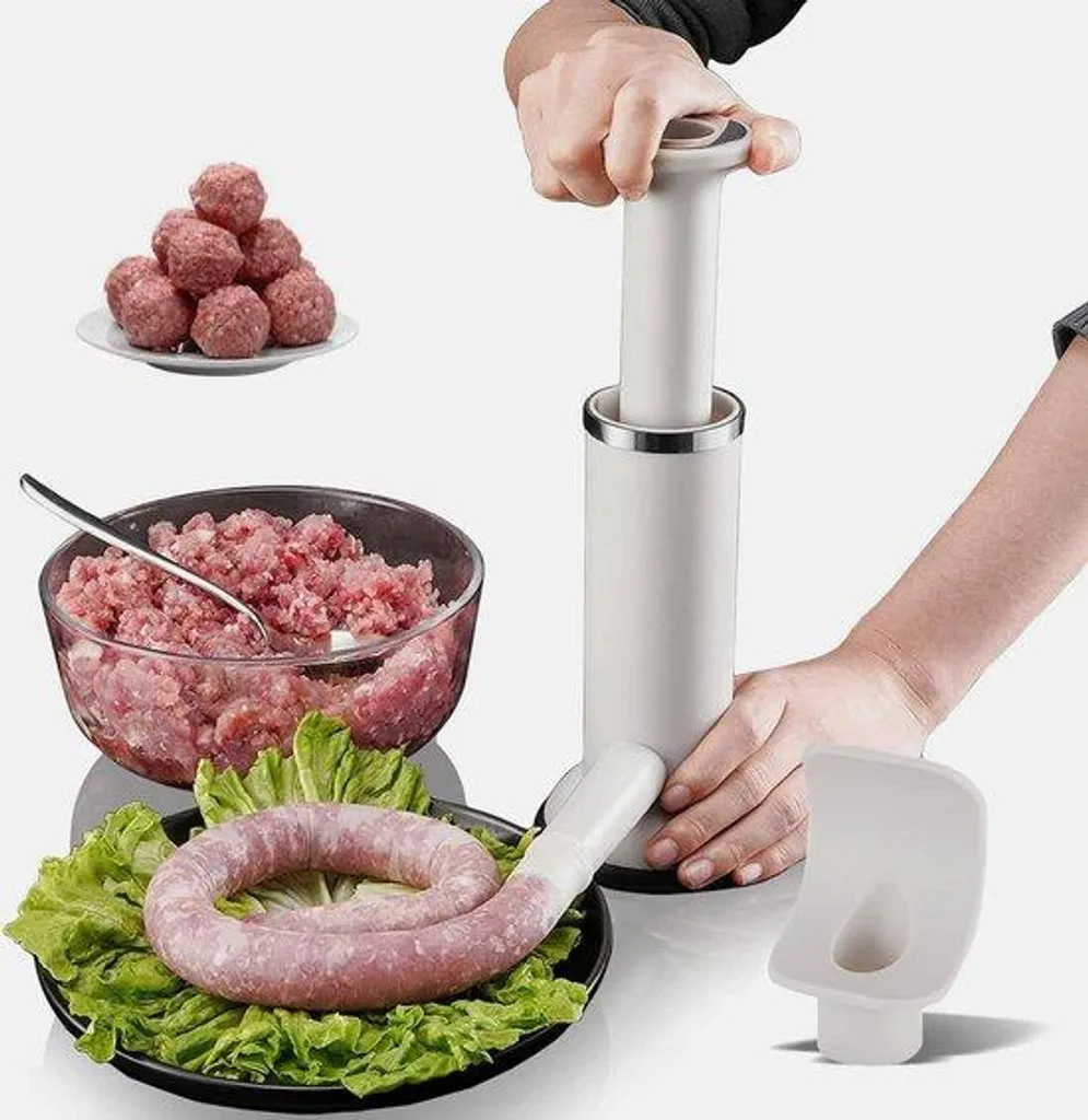Machine à saucisses manuelle en inox 3L pour charcuterie artisanale