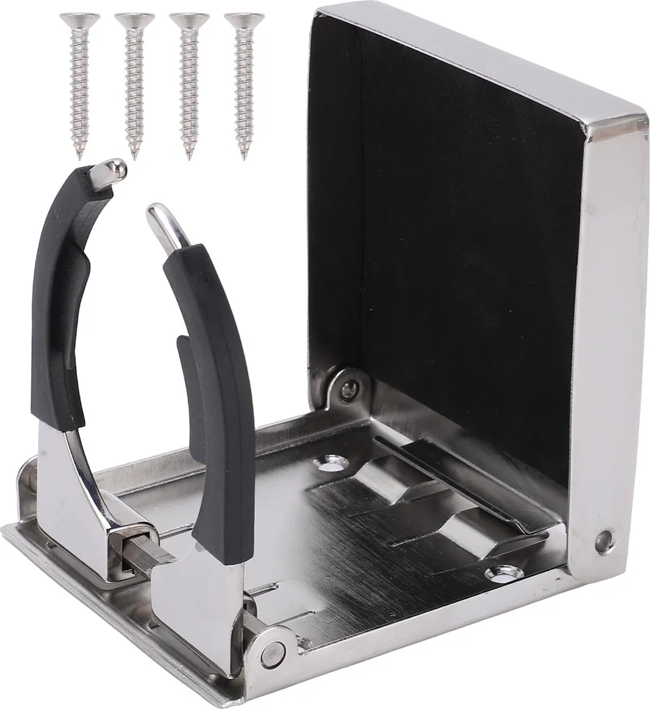 Porte-gobelet bateau en inox brossé anticorrosion et rabattable 90mm