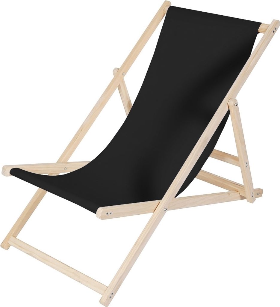 Mucola Strandstuhl klappbar Strandliege Holz Liegestuhl Produktbild 
