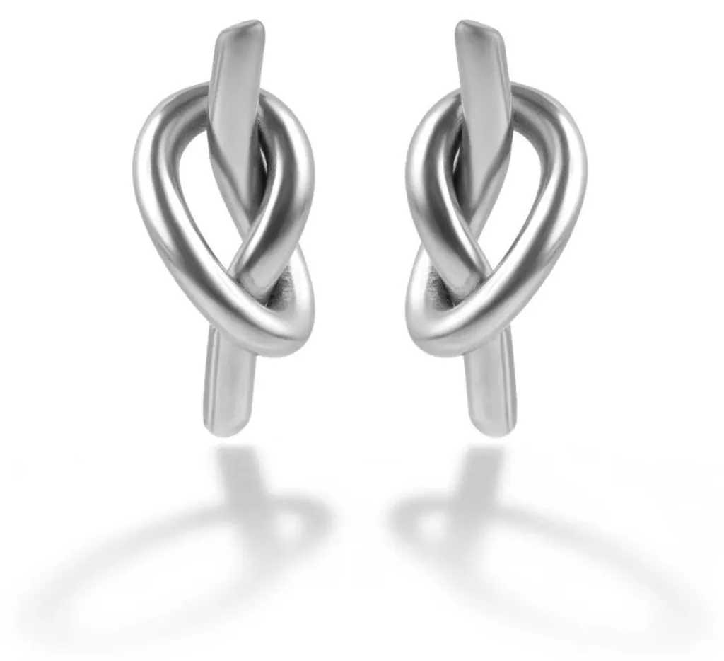 Boucles d'oreilles Cool Knot en acier MCE250382S - Bijou chic argenté