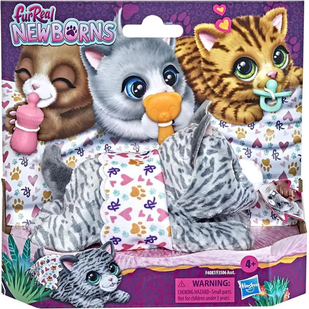 FurReal Newborns Kitty F6797 : Le Chaton Interactif Sans les Contraintes