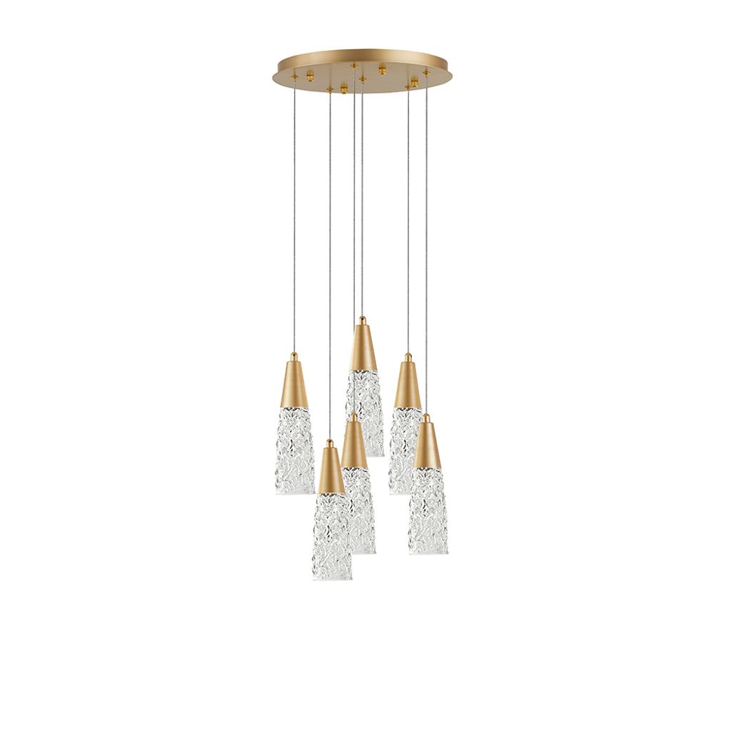 Nova Luce KOVAC Pendelleuchte G9 5-fach Gold 180x35cm dimmbar 9160196