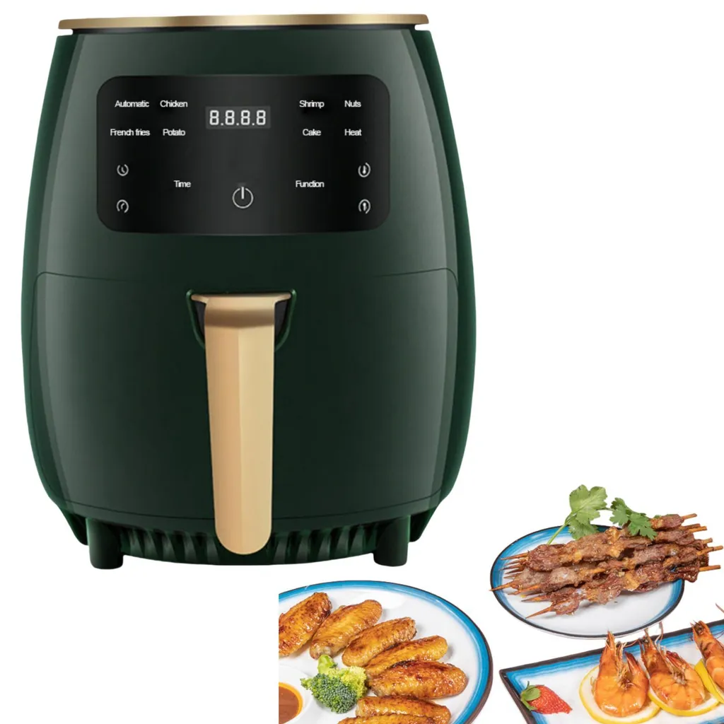 Friteuse à air Zimilo 4,5 L 1400W : Airfryer tactile vert avec 8 modes