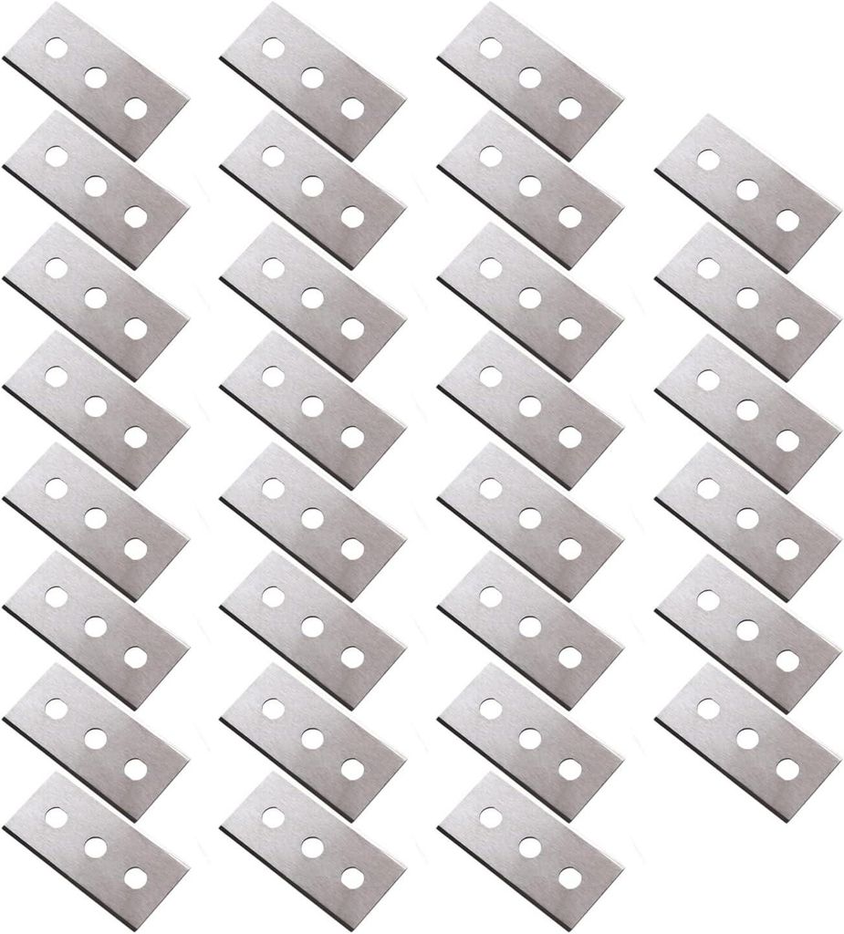 Set mit 30 Ersatzklingen für Schaber, Ersatzklinge für Schaber, Dreilochklingen für Glaskeramikkochfelder, 0,2 mm