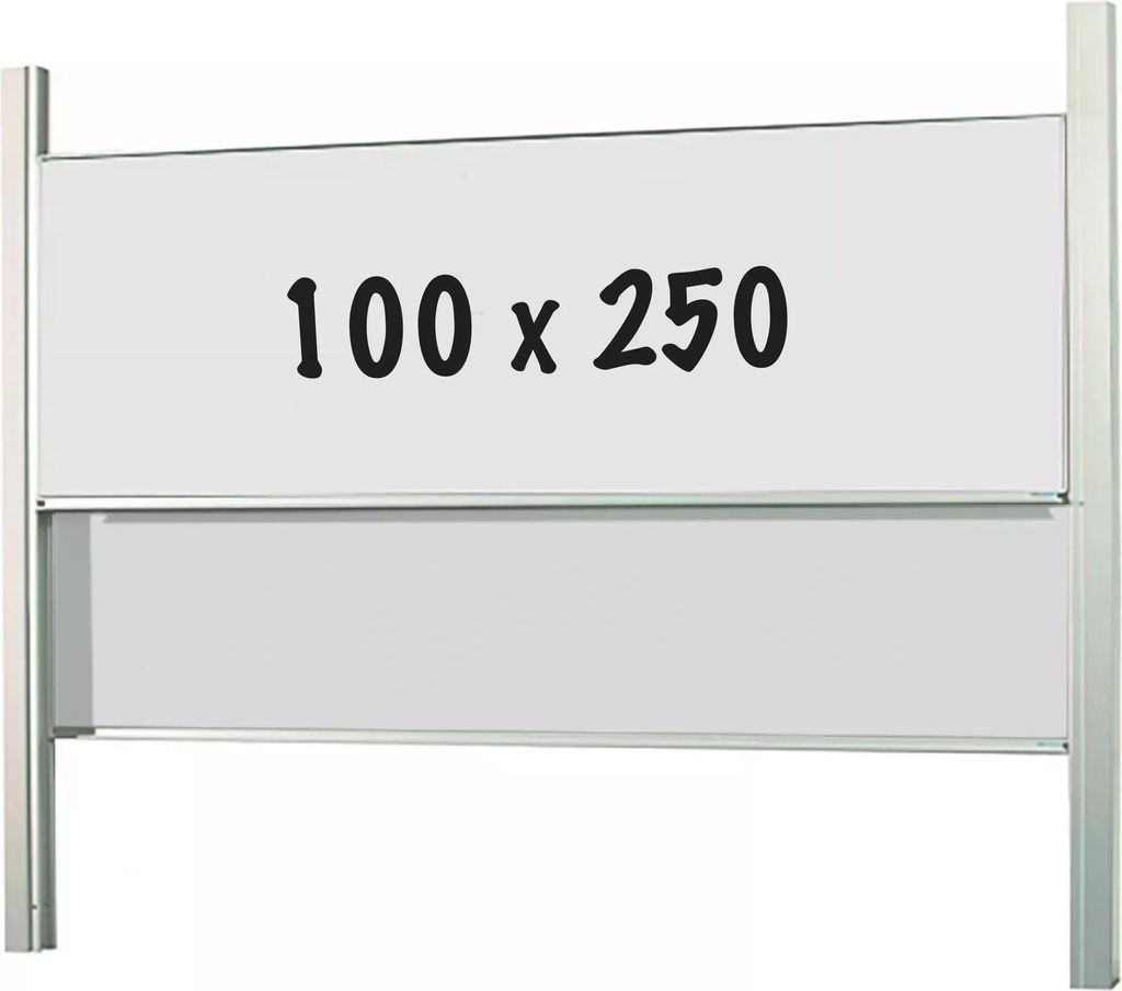 Whiteboard PRO Gilbert - 2 in 1 - Emaillierter Stahl - Wochenplaner - Monatsplaner - Jahresplaner - Magnetisch - Weiß - 100x250cm