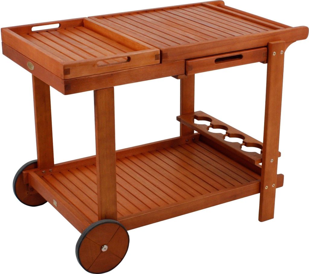 Servierwagen "Hayward" aus Holz in holzfarben. Abmessungen Produktbild 