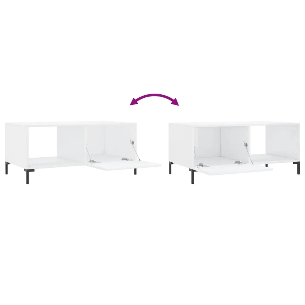 vidaXL Tavolino da Salotto Minimal Bianco Lucido 90x50x40 cm Legno - 10