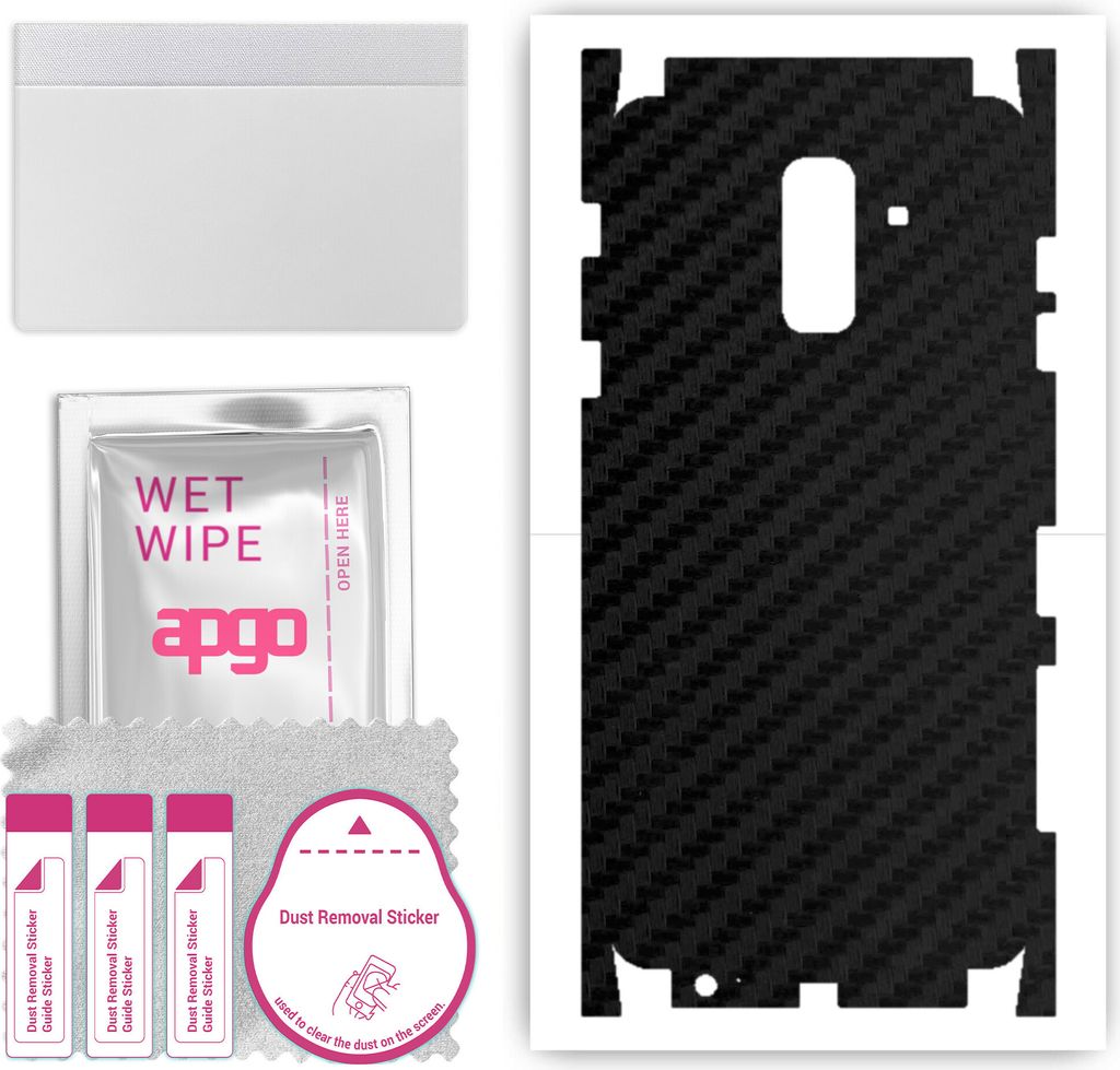 apgo Rückseite + Seiten Schutzfolie, Skin, kompatibel mit Samsung Galaxy A6+ (2018), Hinten Displayschutzfolie aus Vinylfolie, kratzfest, einfache...