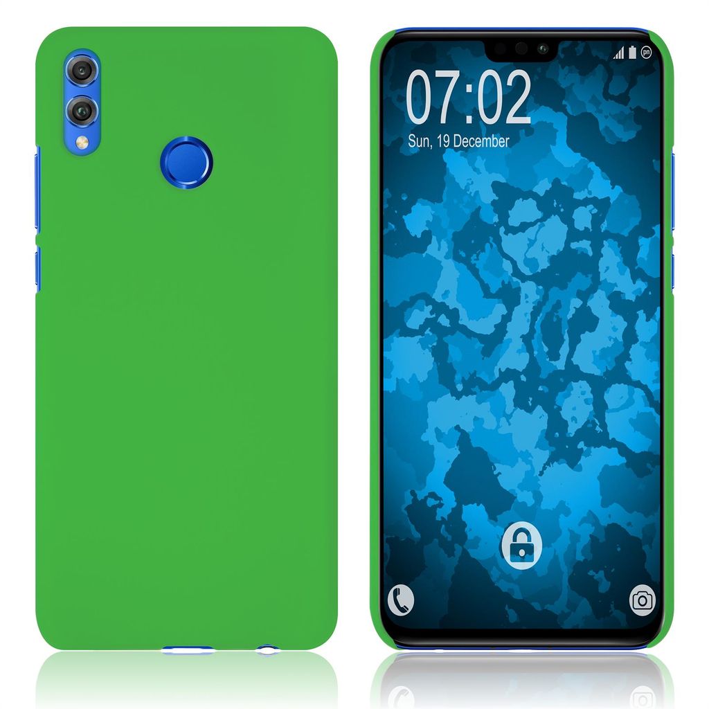 PhoneNatic Case kompatibel mit Huawei Honor 8X - Hülle grün gummiert Hard-case Cover