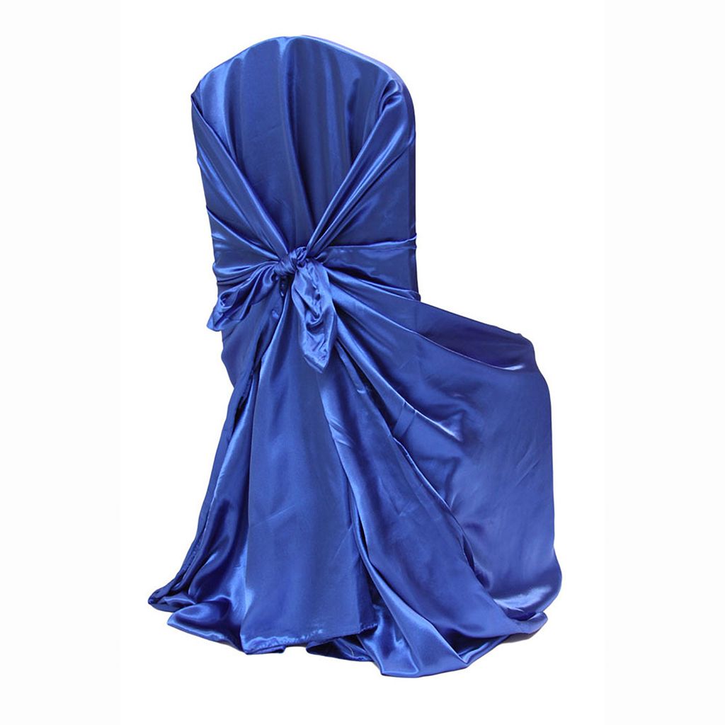 Stuhlabdeckung Staubdestaudes abnehmbares Satin-Rücken-Rücken-Selbst-Tie-Stuhl Cover Protector Event Party Supplies-Königsblau
