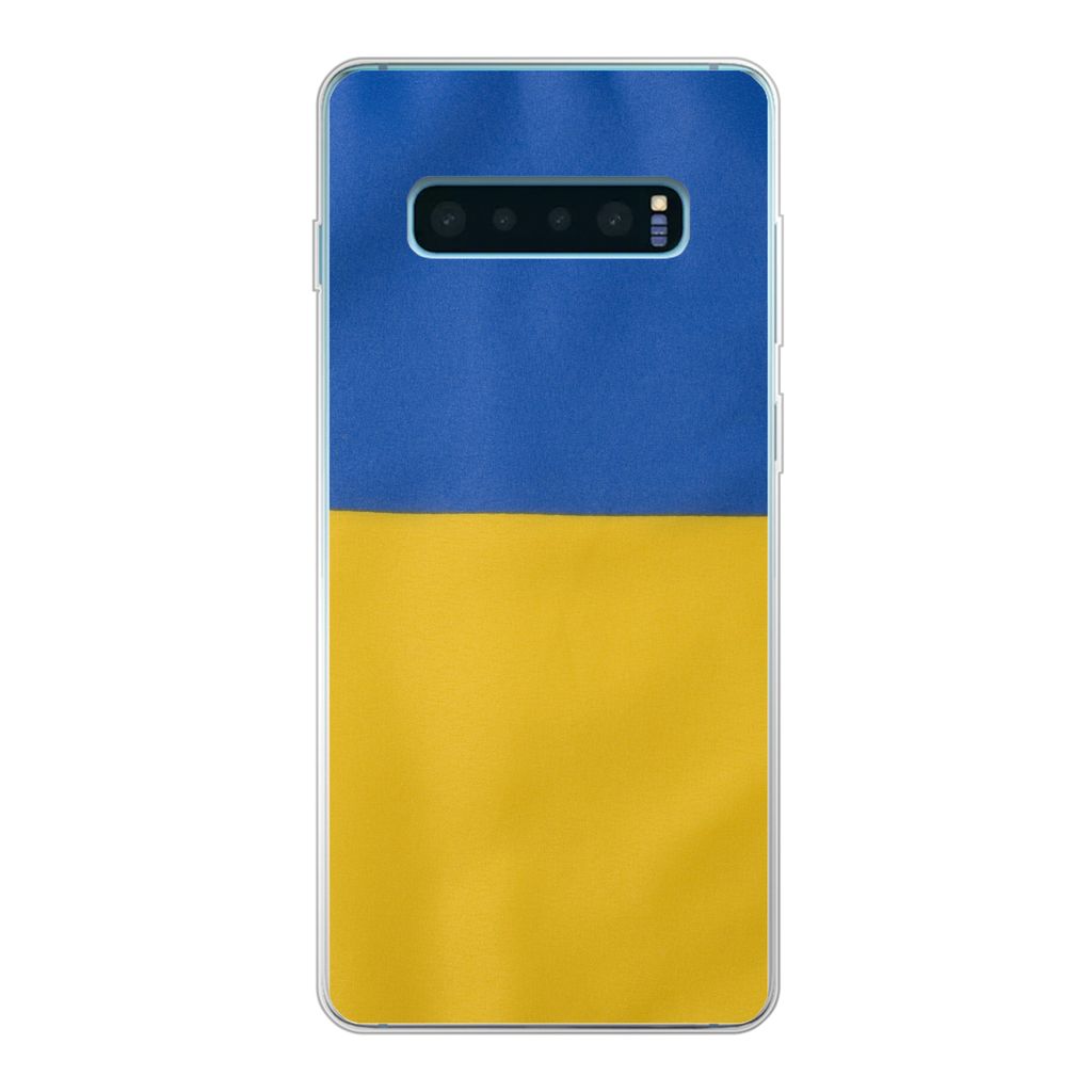 MuchoWow Handyhülle Schutzhülle Hülle für Samsung Galaxy S10 Lite Nahaufnahme der Flagge der Ukraine Silikon Softcase Handy Hülle - Schutz