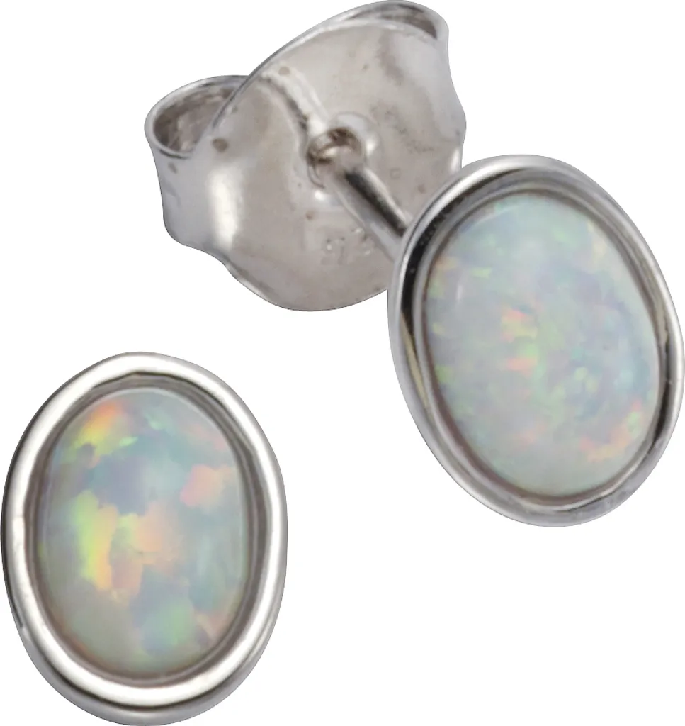 Orecchini Punto Luce Opale Sintetico 7mm Argento 925 Rodiato - Bijoux