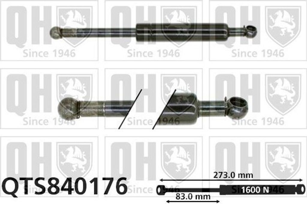 QUINTON HAZELL QTS840176 Gasfeder Heckklappendämpfer für VOLVO V70 I (875, 876) 273mm