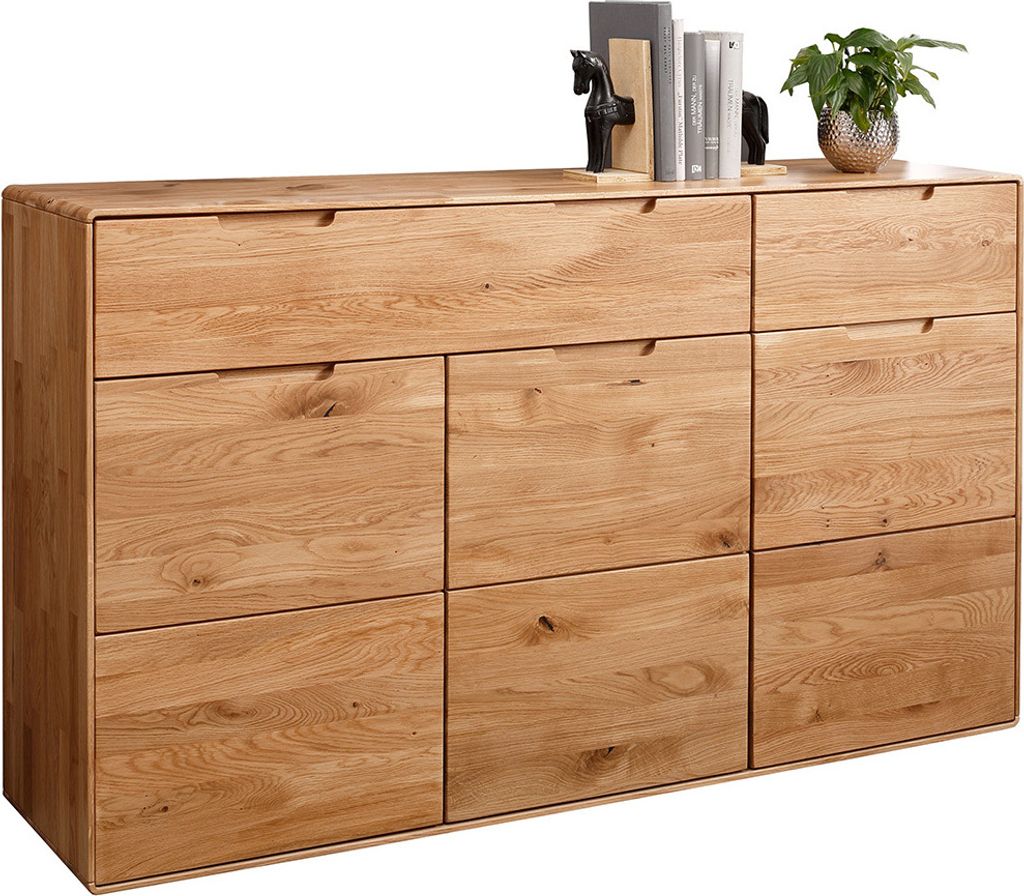 Kommode 149 cm breit modern in massiver geölter Eiche KALAMANTA-69