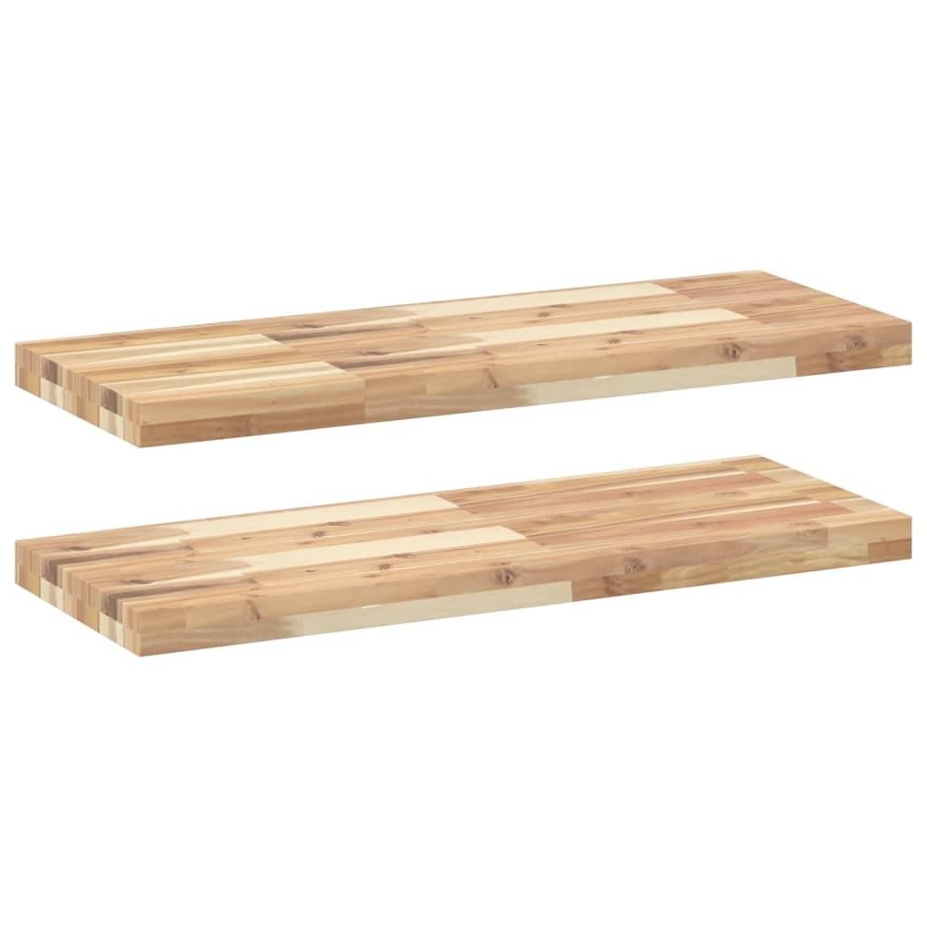 Schweberegale 2 Stk. 100x30x4 cm Massivholz Akazie Unbehandelt