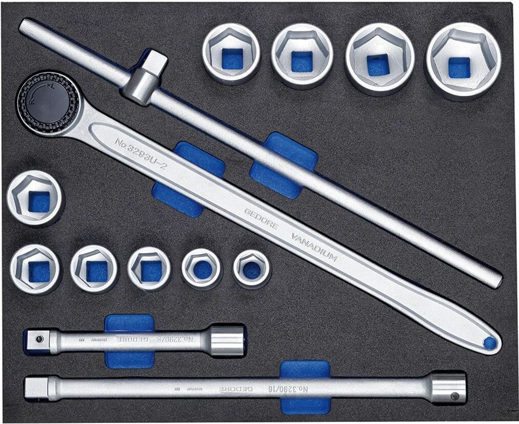 GEDORE 2005 CT3-32 Steckschlüssel-Sortiment 3/4" in Check-Tool-Modul, 14-teilig, 2752727