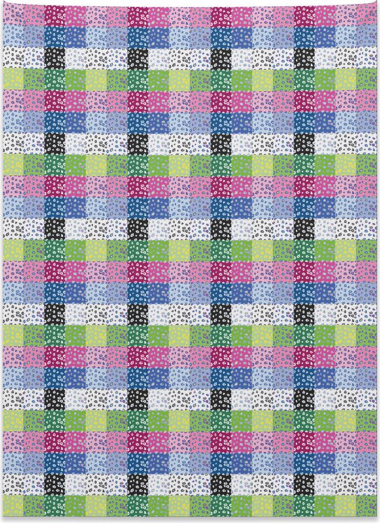 Abakuhaus Leopard-Druck Wandteppich, Kariert Funky aus Weiches Mikrofaser Stoff Kein Verblassen Klare Farben Waschbar, 110 x 150 cm, Mehrfarbig