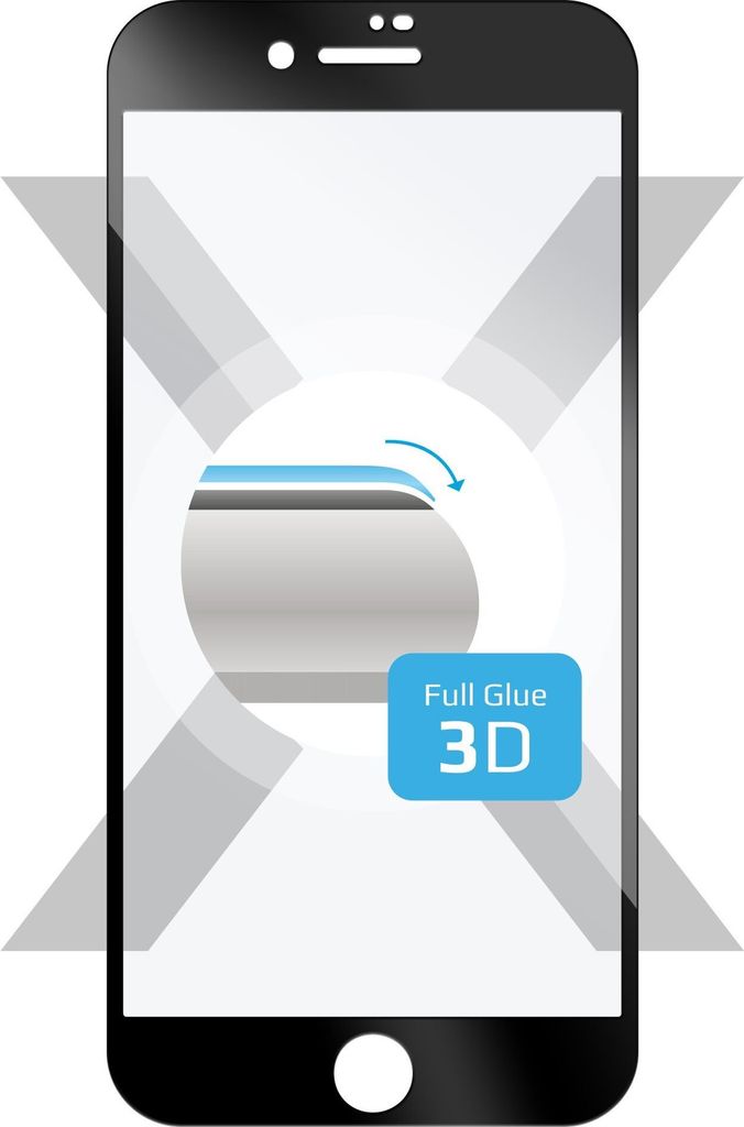 FIXED 3D-Vollschutzhülle für Apple iPhone 6/6S/7/8/8/SE (2020/2022) schwarz