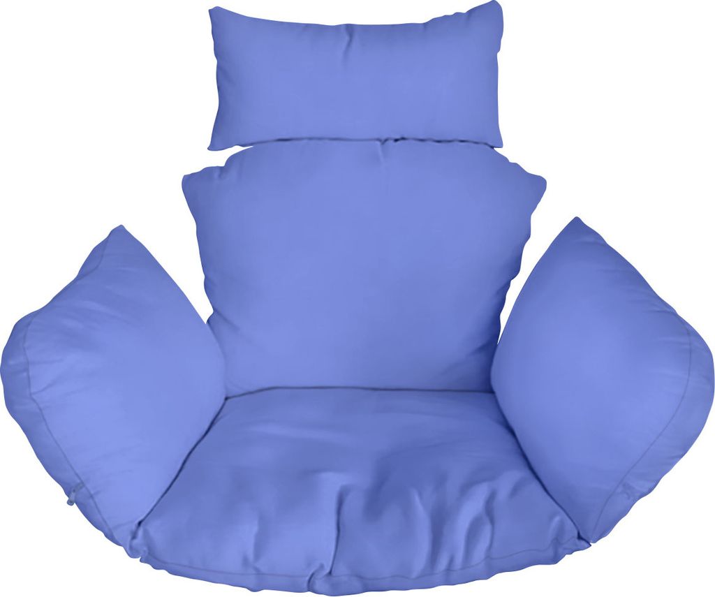 Hängesessel Kissen, Polster, Auflage für Polyrattan / Rattan Hängeschaukel, Hängekorb, Schaukel Korb, Rückenkissen in der farbe Blau [114]