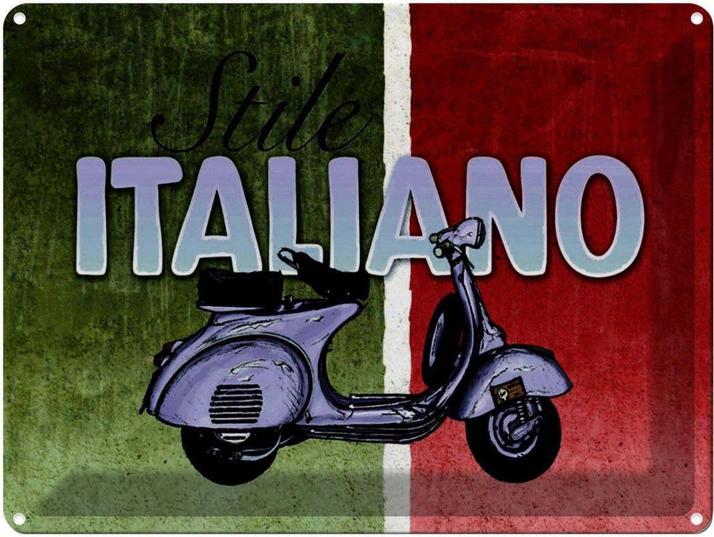 vianmo Blechschild 30x40 cm Mofa Stile Italiano Italien Skooter
